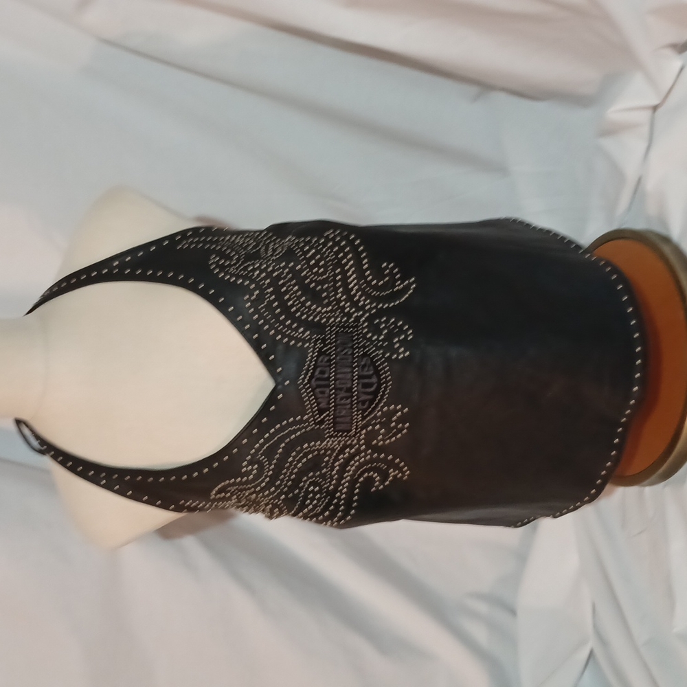 Harley-Davidson Women's Black leather halter top size 22W